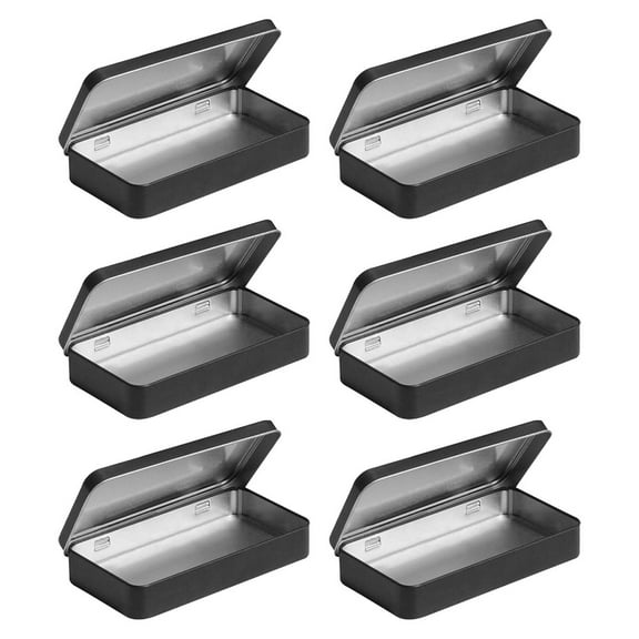 GOOHOCHY 6-Pack Metal Storage Tins with Lids, Small Craft Containers for Organizing Tiny Items, Supplies, and Accessories