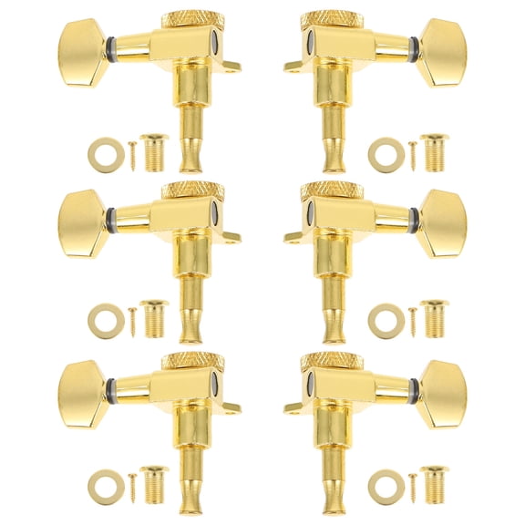GOOHOCHY Guitar Tuning Keys String Button Golden Alloy 6Pcs Set