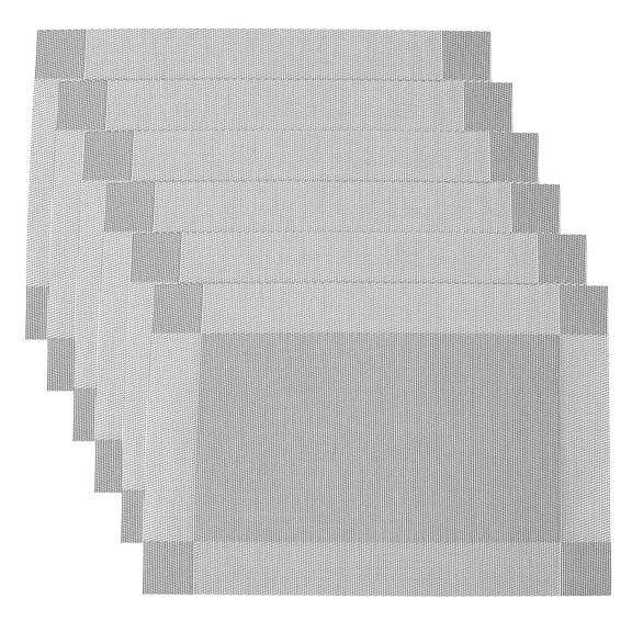 GOOHOCHY Dining Table Accessories Silver Pvc 6pcs Table Setting Decorations For Hotels