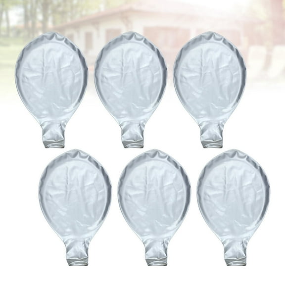 GOOHOCHY 6pcs 36inch Latex Balloons Solid Balloons Party Supplies for Birthday Party Wedding Decoration (Silver)