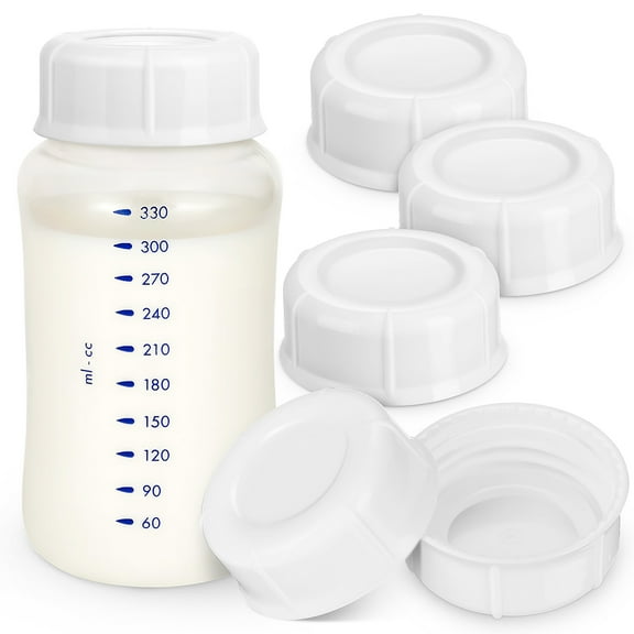 6 Pcs Narrow Baby Bottle Caps Plastic Universal Travel Bottle Caps Leakproof Easy to Clean Replacement Cup Lids White
