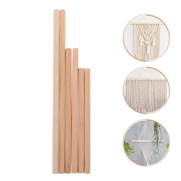 GOOHOCHY 6pcs Brown Tapestry Dowel Rods Synthetic Material for DIY Crafting Knitting Size 0.5in x 15in