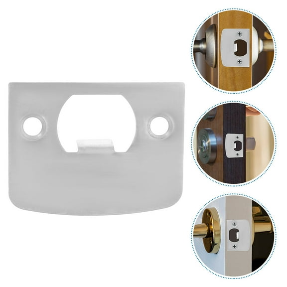 GOOHOCHY 6pcs Deadbolt Strike Plate Deadbolt Strike Plate Stainless Steel Door Strike Plate Filler Sliding Door Safety Lock Satin Nickel