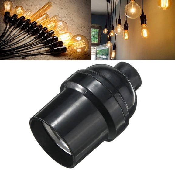 GOOHOCHY 6pcs /E27 Screw Bulb Base Ceiling Lamp Holder Bulb Adapter Chandelier Accessories (Black)