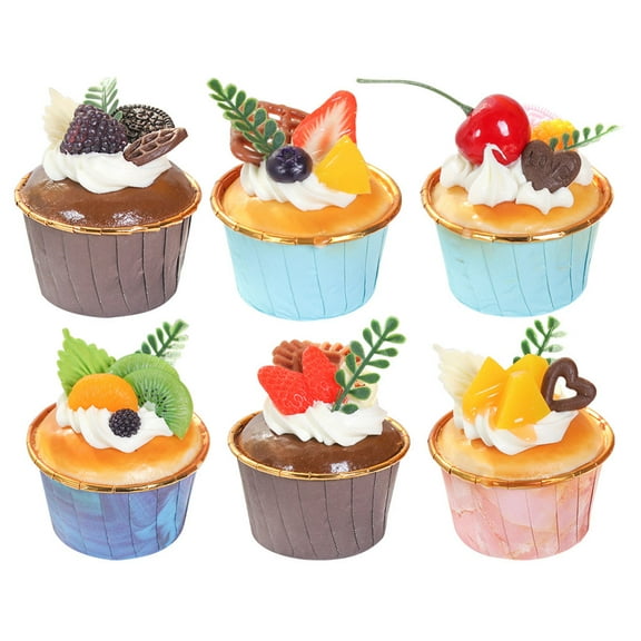 GOOHOCHY 6pcs Fake Cake Models Simulation Cake Decor Photo Prop Home Decorations