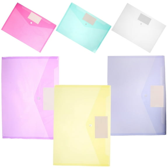 WEUVEB Clear File Folders PP Plastic Document Bags 6Pcs