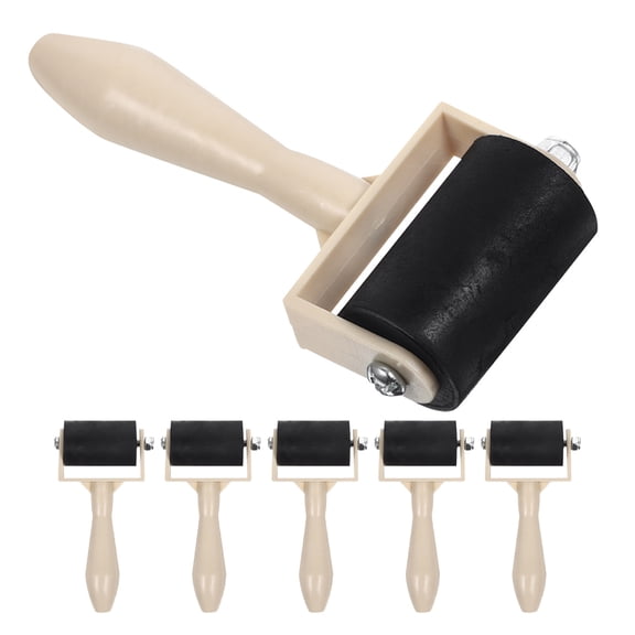 GOOHOCHY 6pcs Tools Kids Printmaking Rollers Ink Painting Roller Portable Craft Tool for Embossing Stamping and Block Printing