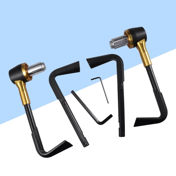 GOOHOCHY 7/8 Inch 22mm Handlebar Aluminum Motorcycle CNC Brake Clutch Lever Hand Grip Handle Bar Protector Bar End Guard (Golden)