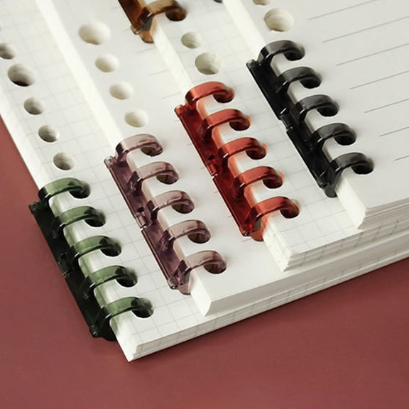 GOOHOCHY  7 Pcs Stationery Supplies Five-hole Binder Clips Office Red