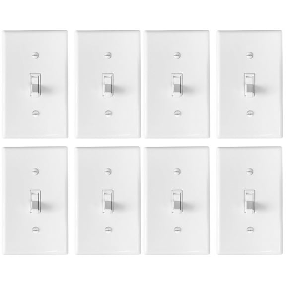 GOOHOCHY 8 PCS Toggle Mechanical Panel Home LED Light Wall with Screws (White)