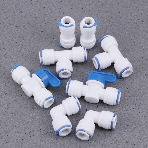 GOOHOCHY 8-Piece 3/8 Inch Quick Connect Push-In Water Tube Fittings Set for Professional Plumbing