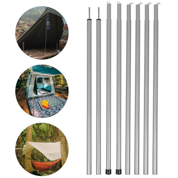 GOOHOCHY 8 Pcs Adjustable Tent Poles Stand Replacement Rod Travel