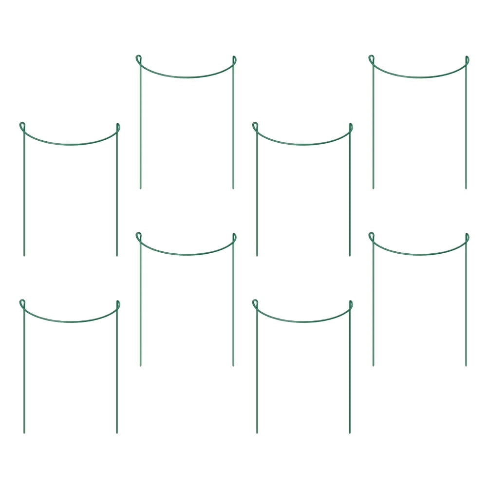 GETAJGHSD Plant Support Sticks, 8- Metal Stem Holders, Iron Garden Stakes 7.9 x 13.8 Inches