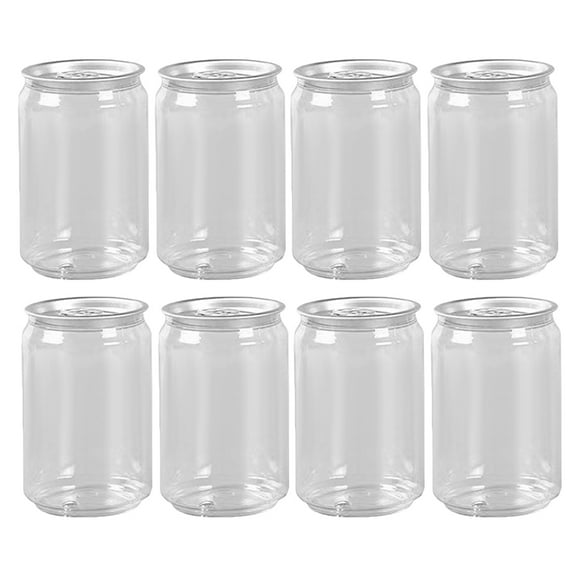 GOOHOCHY  8 Pcs Mini Plastic Bottles with Lids Transparent Milk Beverage