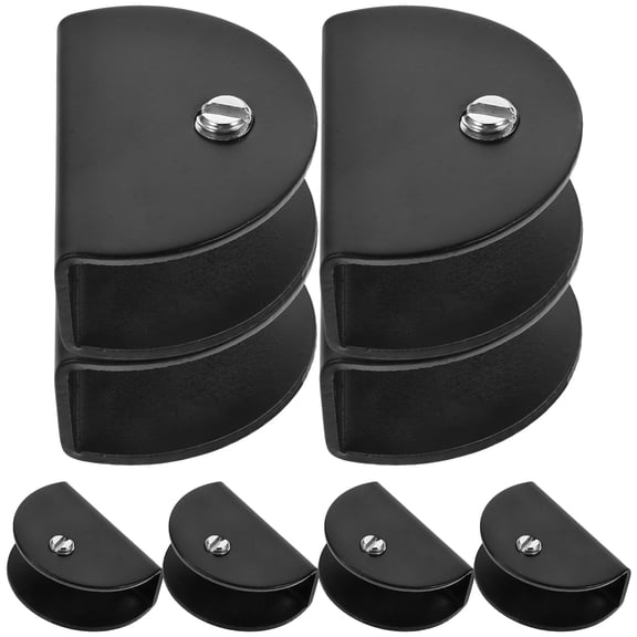 GOOHOCHY 8 Pcs Mirror Glass Clip Bracket 4.60X3.40X1.80CM Black
