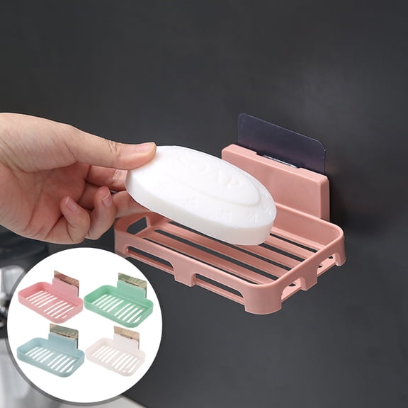 GOOHOCHY 8 Pcs Mounted Soap Dish Soap Box for Home Work 12.5X8.5cm Blue
