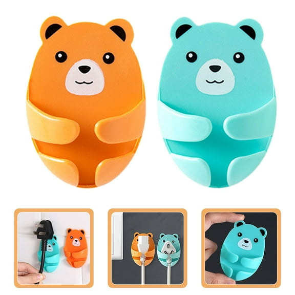 GOOHOCHY  8 Pcs Socket Hook Wall Mounted Cord Organizer Plug Holder Living Room