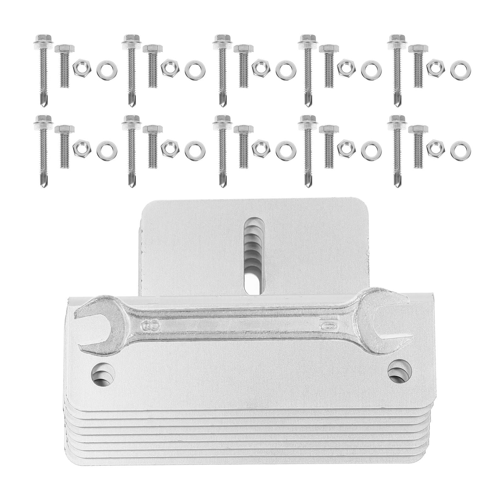 GOOHOCHY  8 Pcs Solar Panel Support Mounting Hardware Z Clips Brackets Silver