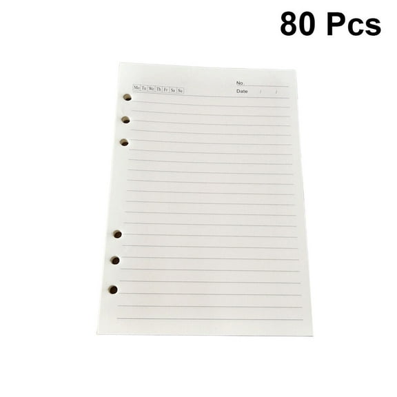 GOOHOCHY 80 Loose-Leaf Notebook Refill Paper, 20.5 x 14.2 cm Beige Replacement Pages for Note Taking and Organizing