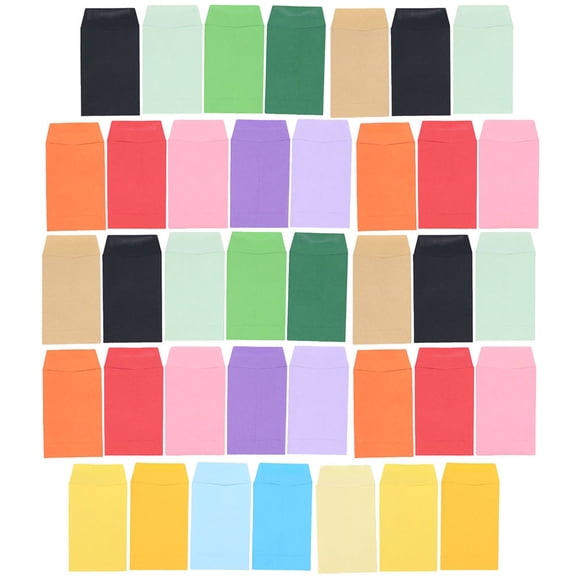 GOOHOCHY 80 Pcs Wage Envelopes Brown Self Seal Colored Small Envelopes 9.00X6.00X0.10CM