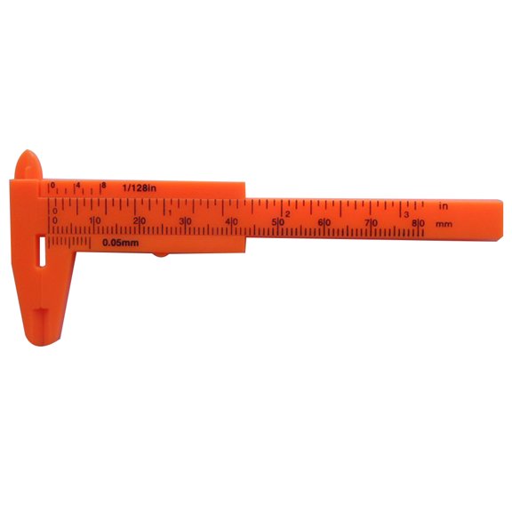 FUEENIRVA Orange Plastic Caliper with Internal, External, Step & Depth Measurement Tool for Precision