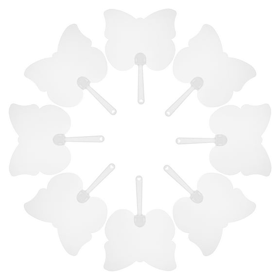 GOOHOCHY 8Pcs Butterfly Shaped Graffiti Fans Blank DIY Hand Fans Transparent Painting Fans Clear Fans
