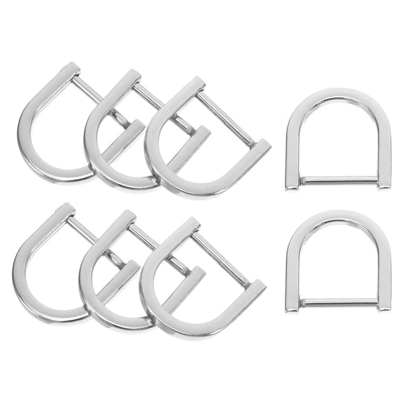 GOOHOCHY Mini Silver D Shape Buckles 8Pcs 0.94X0.83X0.20In