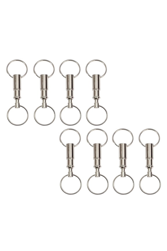 8Pcs Quick Release Key Chain For Keys Durable Metal Material Silver Color