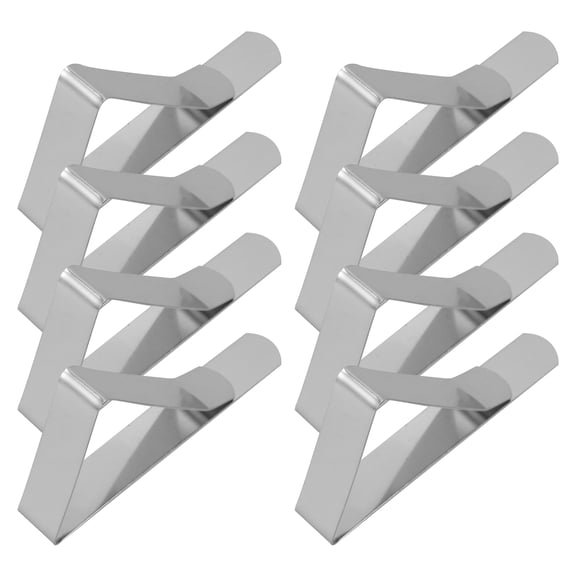 GOOHOCHY 8Pcs Table Skirting Clips Silver Triangle Stainless Steel Adjustable Windproof for Restaurants and Dinners