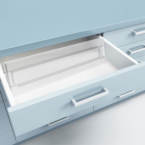 GOOHOCHY 8pcs Adjustable Drawer Organizer Divider Expandable Clear Plastic Drawer Dividers For Kitchen Utensils Clothes And Office Supplies