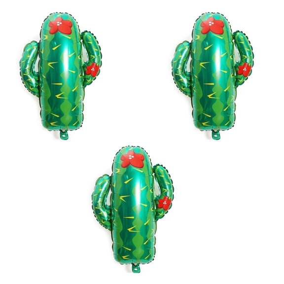 GOOHOCHY 8pcs Assorted Color Cactus Aluminum Foil Balloons for Party Decoration Perfect for Hawaii Decor