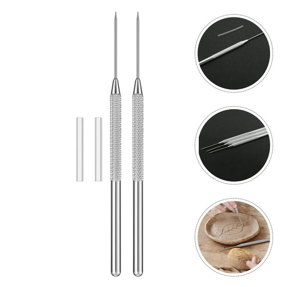GOOHOCHY 8-Piece Pottery Needle Tool Set for Clay Sculpting, Detailing, Texturing, Modeling - Ideal for Ceramic, Polymer, Artwork
