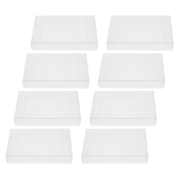 GOOHOCHY 8pcs Retro PVC Cassette Tape Holder Box Transparent Audio Cassette Storage Case Tape Holder Music Recording Box Organizer