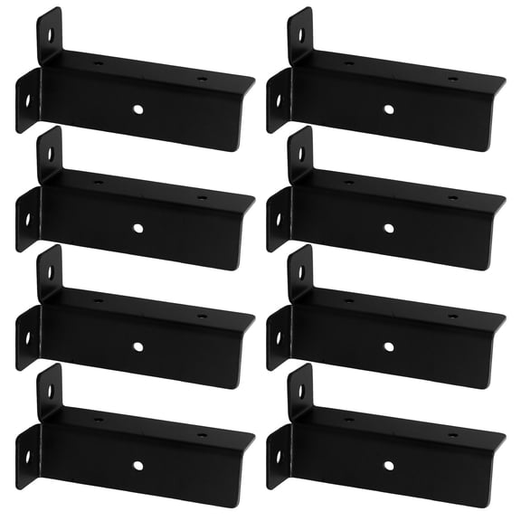 WEUVEB 8Pcs Durable Black Wood Post Support Brackets for Outdoor Deck and Garden