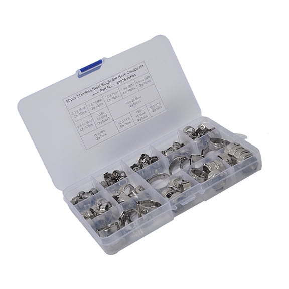 Mobutofu 90Pcs Stainless Steel Hose Clamp Set Assorted Colors for Air and Fluid Lines
