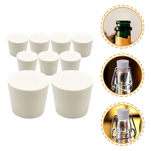 GOOHOCHY 9-Piece Household Rubber Stoppers Set for Fermentation, Multifunctional Tube and Jug Sealing Stoppers
