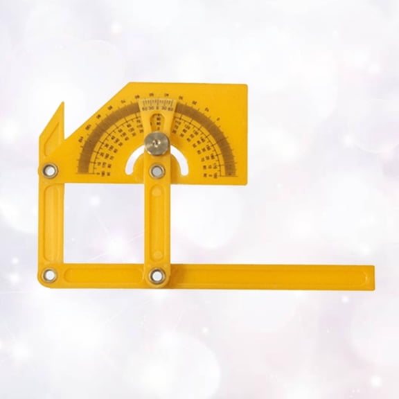 GOOHOCHY ABS Foldable Multi Angle Ruler Template Tool 4 Folding Flexible Measuring Instrument Tile Measuring Indoor Outdoor Tool Ruler (Yellow)