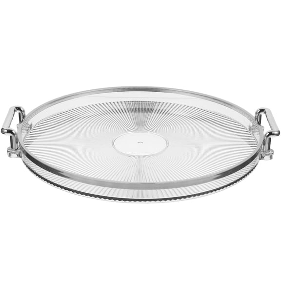 ADDHAT Round Tray Pet Serving Tableware 1Pcs 11.71X10.61X1.18In