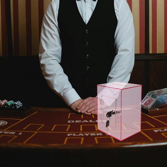 GOOHOCHY Acrylic Lock Tip Box Poker Table Money Box Suggestion Box Ballot Comment Box