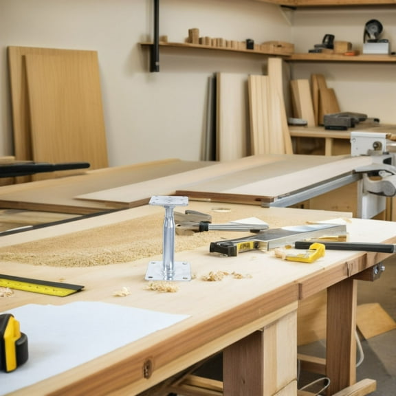 GOOHOCHY Adjustable Floor Jack Post Telescoping Jack Support Pole Brackets Floor Bottom Support Cabinet Bed Frame Lifting Bracket