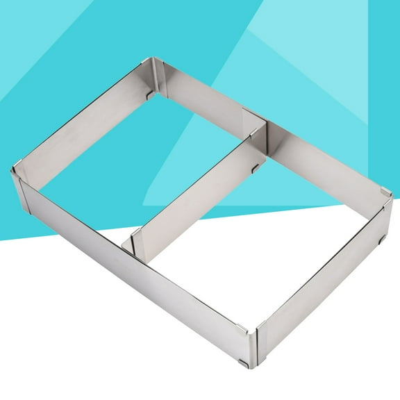 GOOHOCHY Adjustable Square Cake Slicer Mousse Cutter Stainless Steel Layered Cake Mold Baking Ring