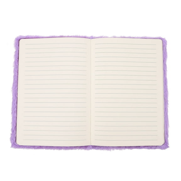 GOOHOCHY Adorable Unicorns Pattern Plush Cover Notebook for Writing Use Purple 7 x 9 inches