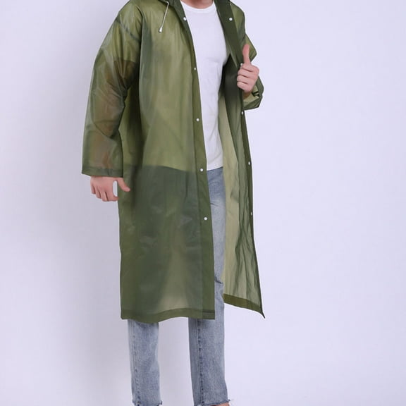 GOOHOCHY  Adult Rain Coat Suit for Men Raincoat Travel Poncho Army Green