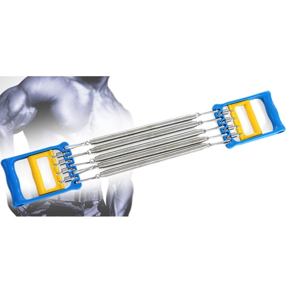 GOOHOCHY Fitness Equipment Men Chest Expander Elastic Spring Steel 1Pack Blue Yellow