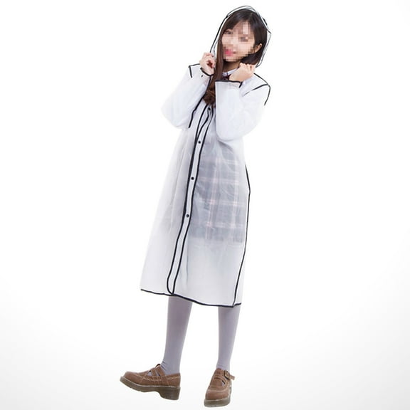 GOOHOCHY Adults Reusable Rain Poncho 1Pack EVA Waterproof Jacket for Hiking and Travel Black XXL