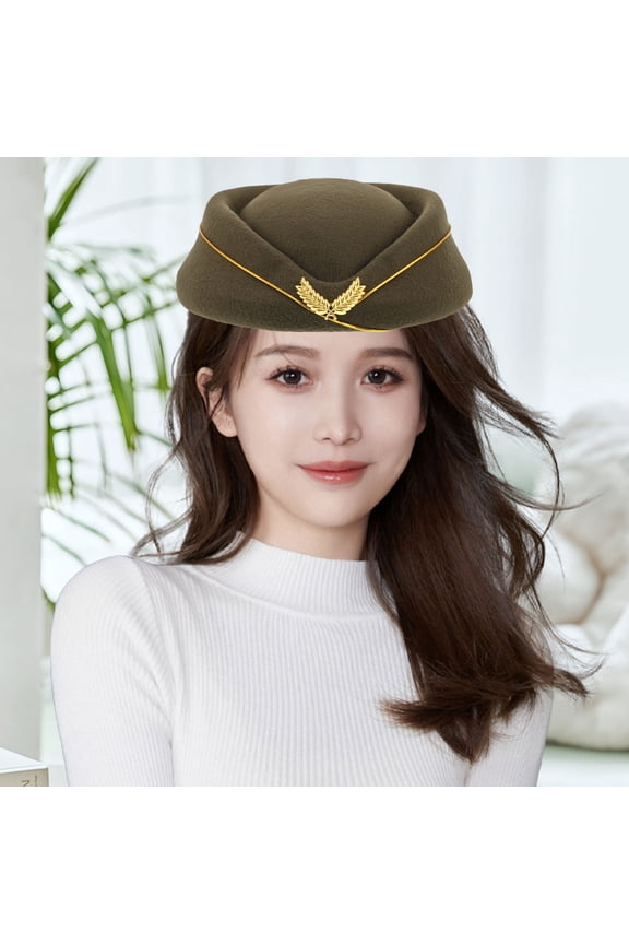 Flight Attendant Beret Cap Acrylic Fibers 1Pcs