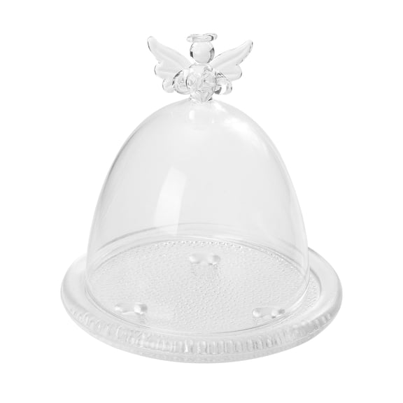 Mobutofu 1Set Glass Display Dome Transparent Decorative Eternal Flower Cover for Display