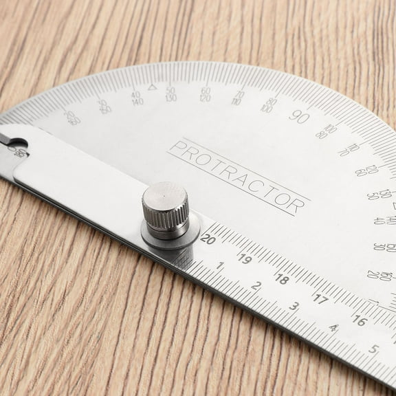 GOOHOCHY Angle Measurement Steel Ruler Goniometer Tool Engineer Protractor Silver