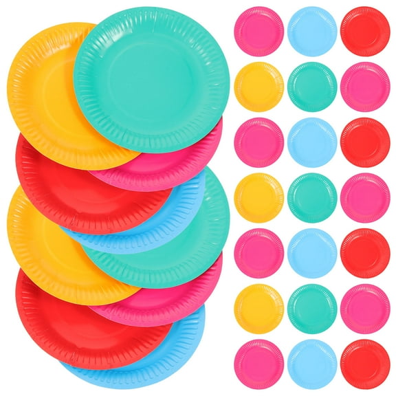 GOOHOCHY Assorted Color Paper Plates for Parties Perfect for Cake Holding and Special Celebrations 100pcs