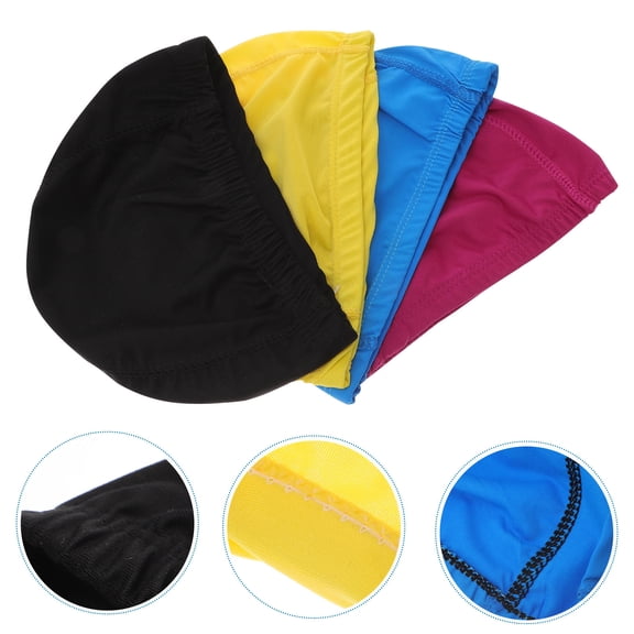GOOHOCHY Assorted Color Swim Caps for Swimming Lightweight Nylon Bathing Hat 4 Pcs